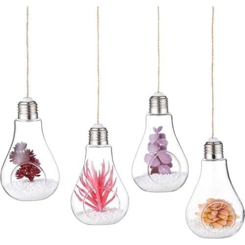 NEW Glass Hanging Planter, Light Bulb Shaped Hanging Air Plant Holders, Flower Pots Plant Containers Terrarium Hanging Glas