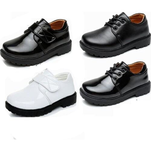 Big Boys Children White Formal Patent Leather Shoes For Kids Boys School Stage Latin Tap Dance Shoes Wedding Party Shoes New