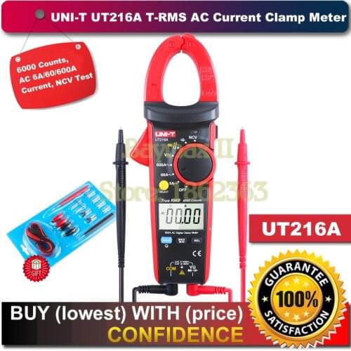 UNI-T UT216A T-RMS 600A AC Digital Clamp Meters with NCV Capacitance AC/DC Voltage Ohm Test