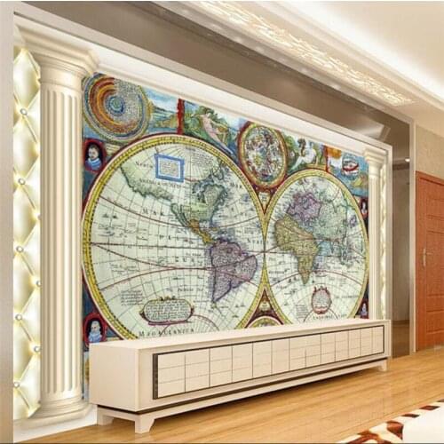 Wellyu papier peint wallpaper for walls 3 d Custom wallpaper 3D classical world map TV background wall photo wallpaper