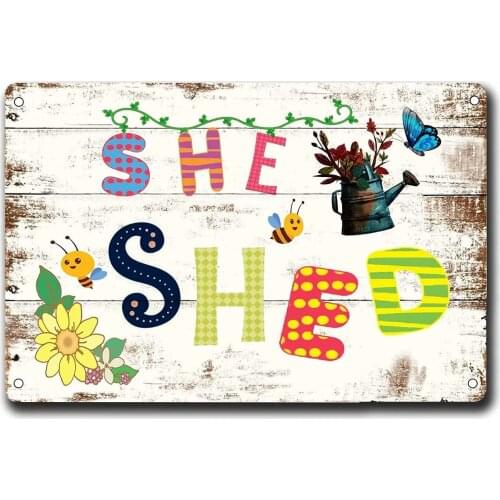 Funny Moms Garden She Shed Sign Vintage Decor Home Garden Porch Decor Patio Wall Decoration Woman Cave Metal Tin Sign