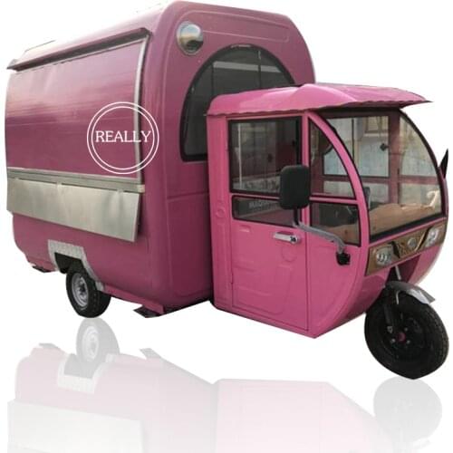 Stainless Steel Enclosed Electric Tricycle Food Truck Mobile Kitchen Motorized Vending Cart for Sale Hot Dog Customizable