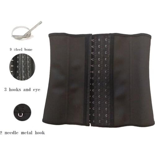 2020 Selling women shapewear 9 steel bones 2 needle metal hook waist trainer body shaper