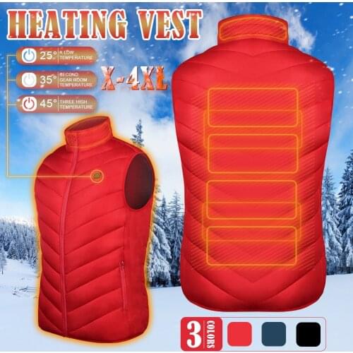 USB Heated Vest for Men And Women ,Thermal Heated Jacket ,Winter Fishing Vest ,Outdoor Heated Vest Red Blue Black Color