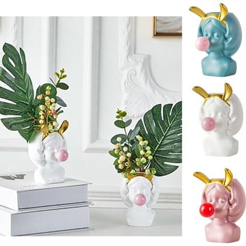 1/3PC Girl Blowing Bubbles Vase Novelty Cute Girl Succulent Planters Pot Desktop Vase Decoration Home Decor Micro Landscape ваза