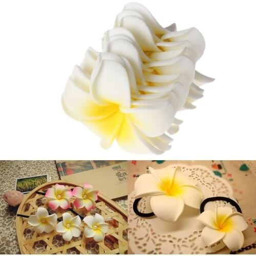 10pcs Artificial Flowers PE 4cm Fake Plumeria for DIY Christmas Wedding Cake Gift Box Party Home Decoration