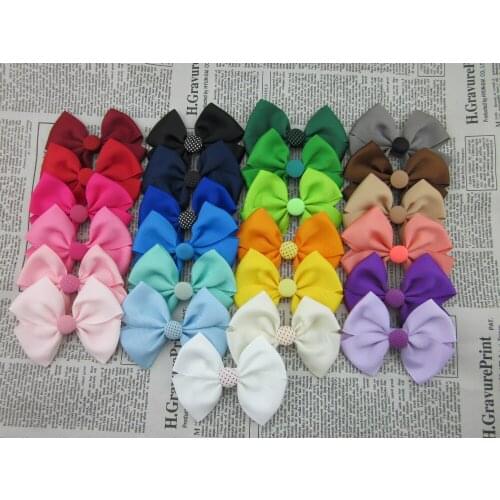 3inch Grosgrain Hair Ribbon Bows with Button in Center for Children Hair Accessories Kids' Bows without Clip 25pcs/lot