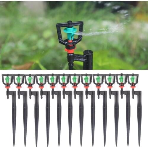 5Pcs Black Green Red Box Rotary Nozzle Irrigation Sprinkler Nozzle Support Spike Watering Sprinklers Stakes Water Connectors