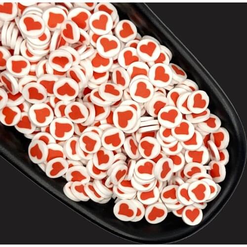50g Cute Heart Slices Polymer Hot Clay Sprinkles for DIY Craft Slime Filling Accessories Scrapbooking Nail Art Decoration