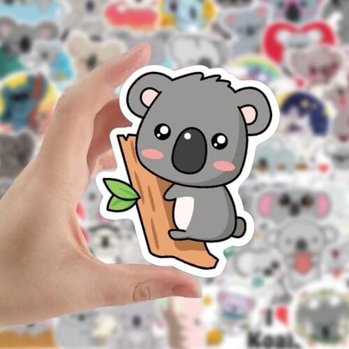 53pcs Phascolarctos Cinereus Cute Stickers Koala Bear Anime Laptop Bicycle Guitars Skateboards Waterproof Decorative Decals Toys