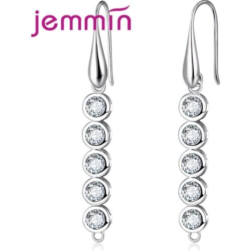 925 Sterling Silver Earring Hook DIY Jewelry Findings Accessories CZ Crystal Jewelry Components 5 Pairs/Lot Wholesale