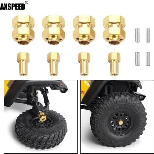 AXSPEED 4Pcs Brass Widen Counterweight Wheel Hub Combiner Balance Weight for 1/24 Axial SCX24 AXI90081 AXI00001 AXI00002 RC Car
