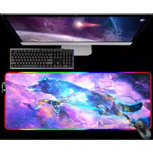 Mouse Pad Large Backlit Mat Rgb Mousepad Xxl Gaming Laptop Computer Desk Starry Sky Mause Ped Pc Gamer Diy Mice Keyboards Office