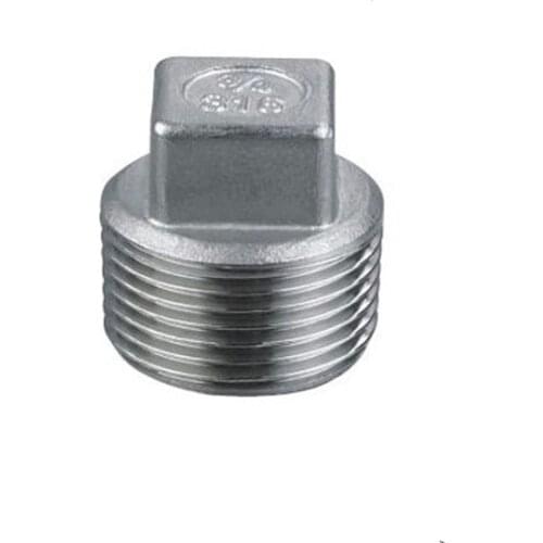 BSPT 1/4" DN8 Stainless Steel SS304 Threaded Male Malleable Square Head Pipe Plug For Water Gas Oil