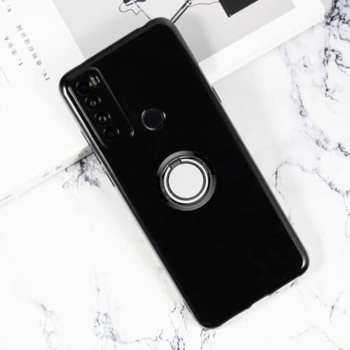 For TCL 20 SE Back Ring Holder Bracket Phone Case Cover TPU Soft Silicone On TCL20SE TCL20 20SE