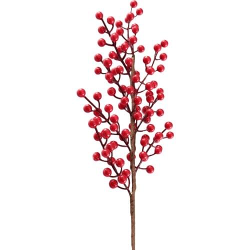 Handmade Flowers Holly Fruit Long Branch Good Quality Plastic Diy Home Scrapbooking Decorations Photo Props Berry Stalks