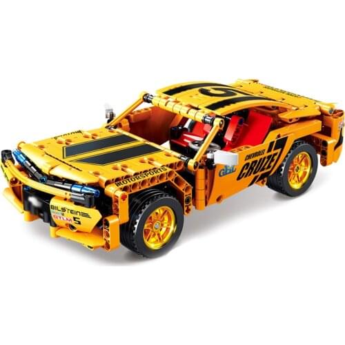 KAZI KY1022 Rhubarb Peak Mechanical Engineering Pull Back Sports Car Series Building Blocks Bricks Toys For Children Boys Gift