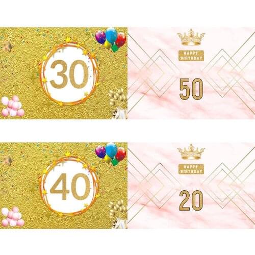 Golden Spot Balloons Crown Portrait Photography Backdrop 20th 50th Birthday Party Decor Photo Background Studio Photocall Props