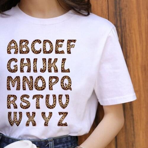 2021 Hipster T shirt Leopard Graphic Letter printed Women tshirt short sleeve t shirt Summer New Fashion Ladies T-shirt