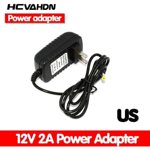 HCVAHDN 1PCS 12V2A AC 100V-240V Converter Adapter DC 12V 2A 2000mA Power Supply US Plug 5.5mm x 2.1-2.5mm for LED CCTV