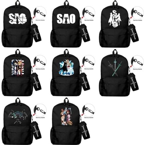 IVYYE Sword Art Online A253482 Fashion Canvas Backpacks Rucksacks Cartoon School Backpack Casual Bags travel Knapsack Unisex
