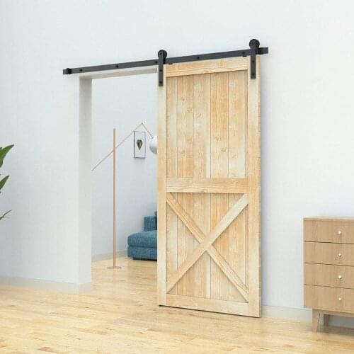 JACHOR 1200-4870mm Sliding Barn Door Hardware Kit Top Mounted i форма Ролик скользящая орбита скользящая дверь для мебели