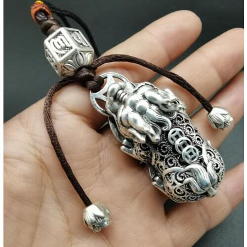 China White copper recruit wealth mythical wild animal small pendant