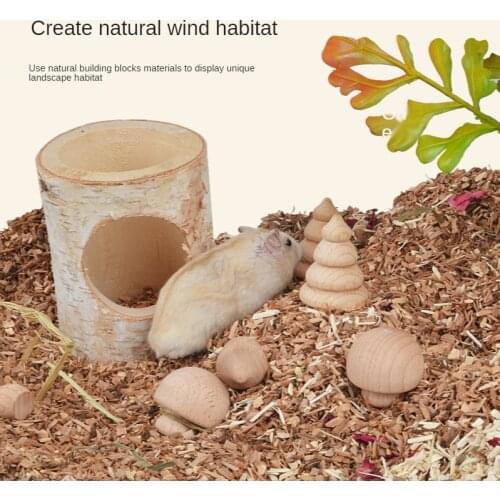 Hamster Cage Landscaping Toys Natural Wooden Hamster Molar Toy Golden Bear Dwarf Rat Small Animal Molar Toy Hamster Accessories