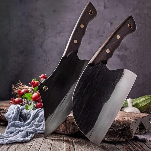 Forged Serbian Chef Knife Kitchen Knife with Full Tang Handle Forged Cooking Knife Traditional Stainless Steel Slicing Knife