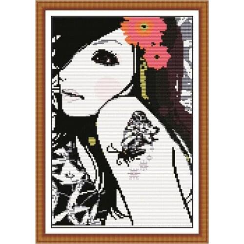 Pretty beautiful girl cross stitch kit diy sewing embroidery DMC embroidery thread furniture fabric decorative painting