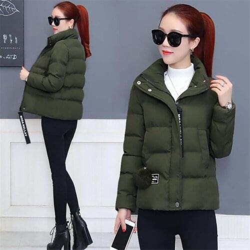 2021 New Short Parkas Women Autumn Winter Warm Jackets Mandarin Collar Plus Size S-3XL Wadded Coat Outerwear Orwindny