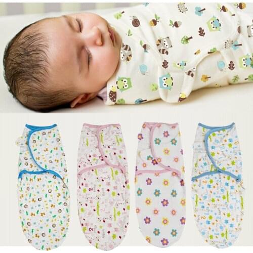 0-3 Months 100% Cotton Baby Swaddle Wrap Blanket Newborn Infants Baby Envelop Sleep Bag Cute Flower Animal Pattern Comfortable
