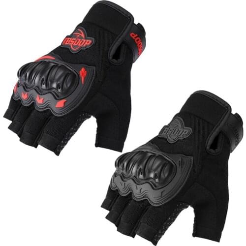 Outdoor Sports Motocross Combat Breathable Non Slip Knuckle Half Finger Gloves