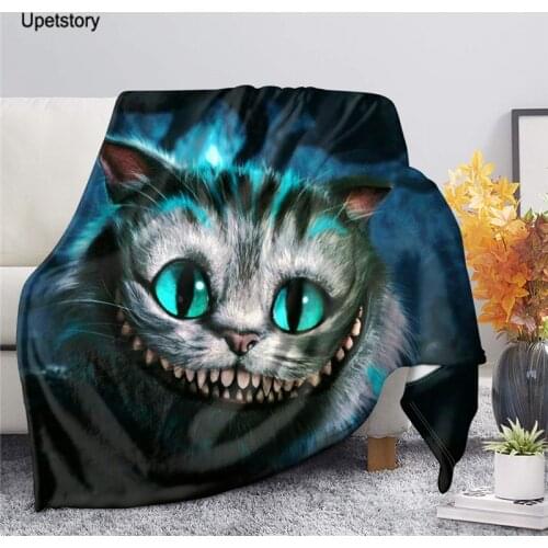 Upetstory We All Mad Here Printed Blanket Plush Velvet Warm Decoration Soft Bed Home Throw Sofa Blankets Kid Adult Gifts NEW