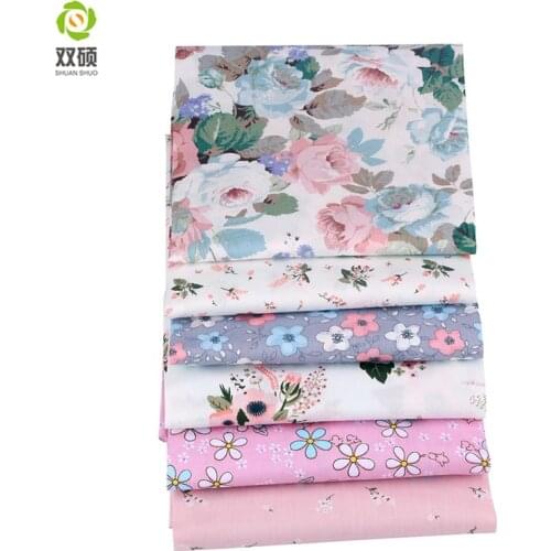 Shuanshuo Half Meter Flower SeriesTwill Cotton Fabric Patchwork Cloth Of Handmade DIY Quilting Sewing Textile Material 160*50cm