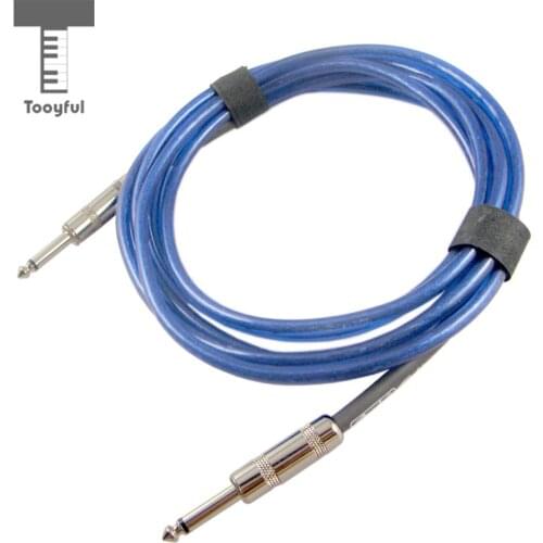 Tooyful Blue 300cm Guitar 6.35mm Jack Plug Cable Audio Effector Amplifier Speaker Connection Wire for Electric Guitar Bass Parts