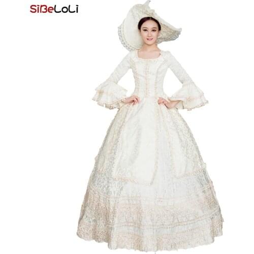 Victorian Civil War White Brocade Dress Vintage Wedding Dress Bridal Gown Theater Costume