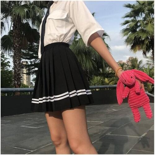 Skirts Women Pleated High Waist Plus Size Solid Casual Streetwear All-match Korean Style Trendy Novelty Daily Womens Comfortable