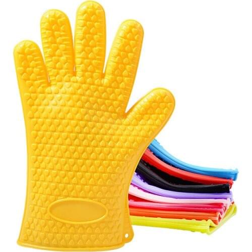 1Pc Silicone gloves upset Non slip High temperature resistant Used for cooking microwave oven grill baking kitchen tools supplie