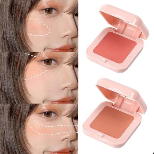 1pcs Matte Peach Blush Highlight Repair Easy To Color Waterproof Lasting Brighten Natural Skin Tone Facial Makeup Blush Palette