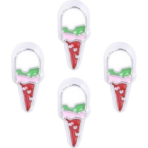 20Pcs/Lot F93 Summer Cool Ice Cream FLoating Glass Locket Charms Making Hoilday Gift Jewelry