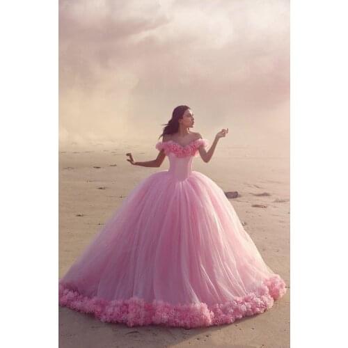 Scoop Neck Long Prom Dresses White Lace Top Pink Skirt Sweep Train Evening Formal Party Dress