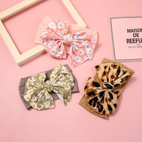 2021 Flower Printed Baby Headbands For Children Elastic Hair Bands Girl Accessories Infant Headwrap Soft Turban Newborn