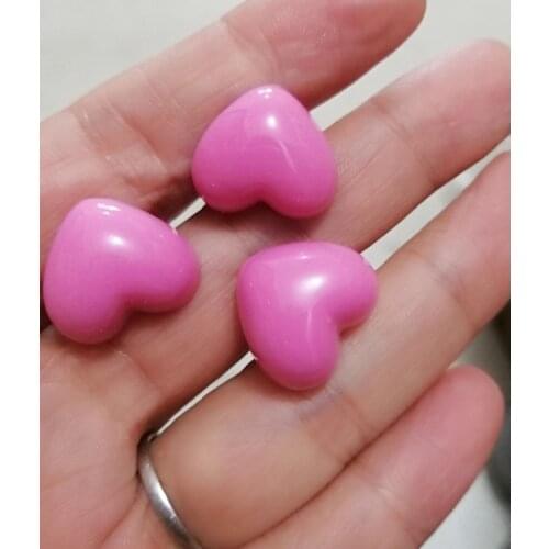 500pcs/lot 16x18mm new pink heart shape plastic toy nose safety toy nose with hard washer for diy plush doll findings