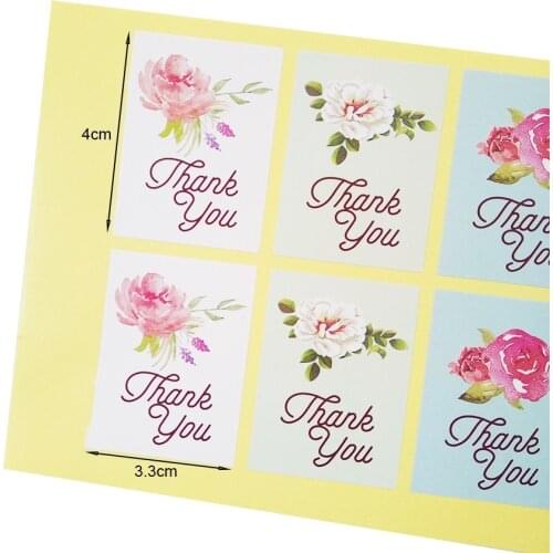 80 Pcs/lot Vintage Flower Design Sticker Labels For Creative Paper Stickers Thank You Seals For Gifts