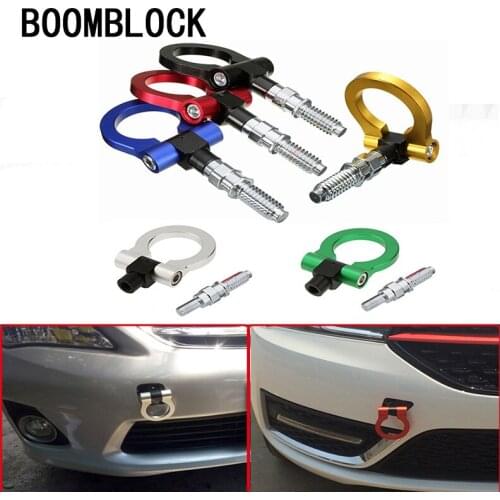BOOMBLOCK Car For Toyota Corolla Yaris Scion XB Avensis Avanza Jeep Renegade Auto Trailer Ring Hook Vehicle Towing Hanger