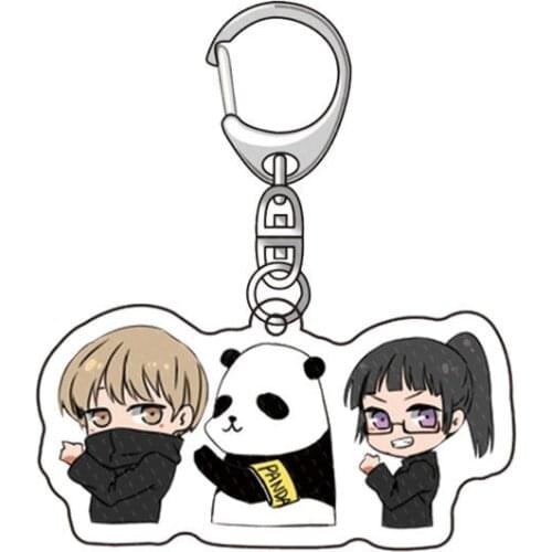 Anime Keychain Jujutsu Kaisen Figure Itadori Yuji Gojo Satoru Keyring Cartoon Kawaii Man Keychains For Women Bag Car Holder