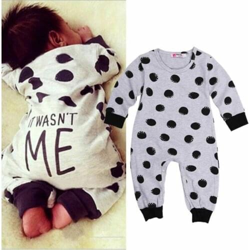 Baby Spring Autumn Clothing Newborn Baby Boy Polka Dots Romper Long Sleeve Jumpsuit Playsuit Outfit Casual Clothes