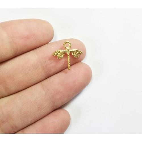 Eruifa 20pcs 22*12mm Tiny Dragonfly Zinc alloy DIY Charms Pendant Jewelry handmade DIY 2 colors