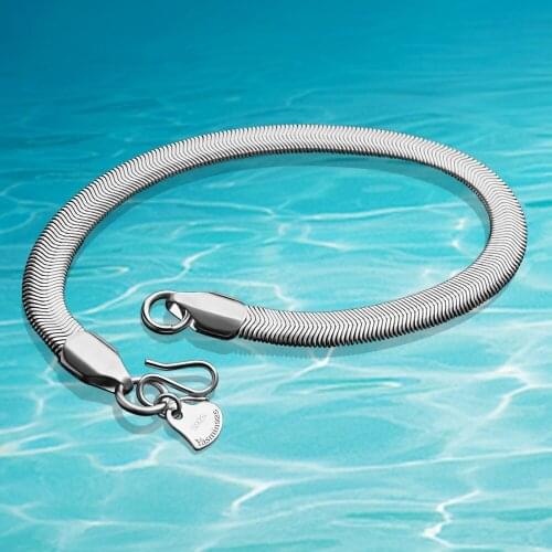 Hot sale!! Fashion 6mm Snake Bone Chain Snake Bracelet for Men Women 925 Silver Mens Bracelets Jewelry